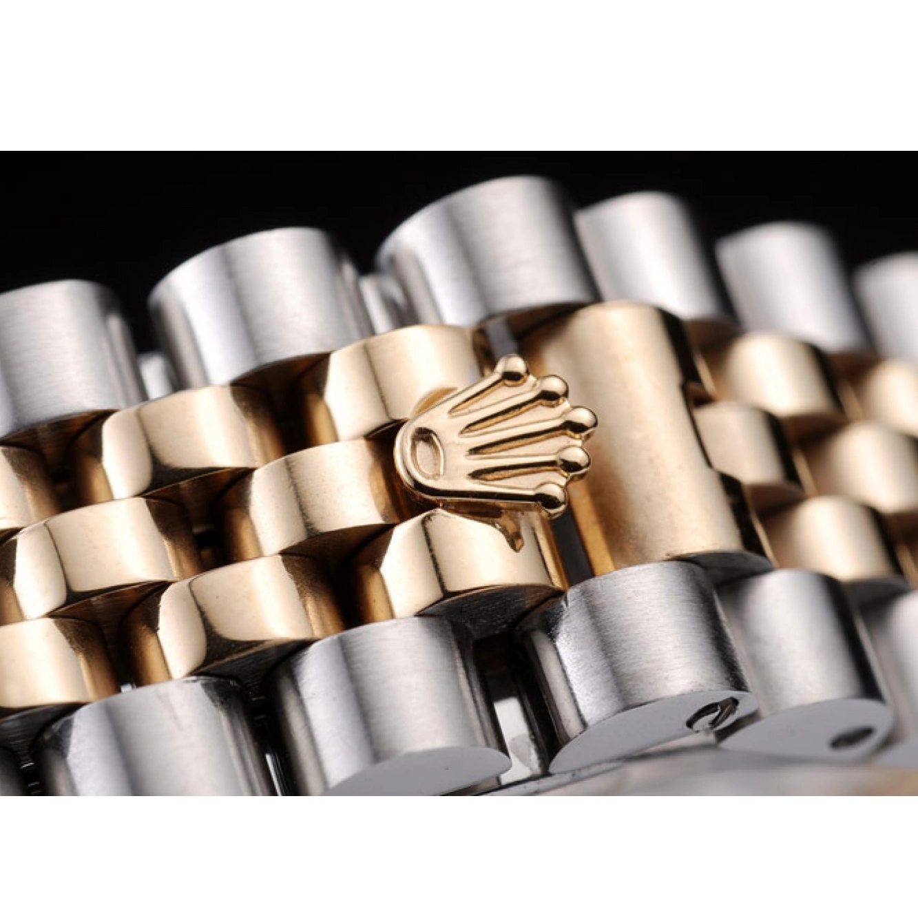 Aaa replica watch Tone Dial PlatedGold Stainless Rolex 18k Two DateJust Steel Gold 0607